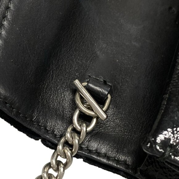 Auth GUCCI Duonisos,GG Pattern 476432 Black Velour Patent Leather - Shoulder Bag - Picture 12 of 16